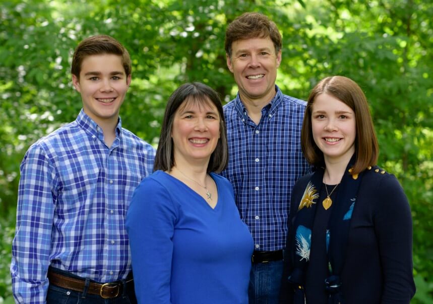 Timothy, Cindy, Tim and Elizabeth Sullivan together outside