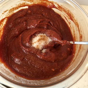 salt & cayenne on ketchup in bowl