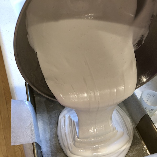 transfer marshmallow mixture to pan