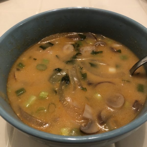 Tom Kha soup in bowl