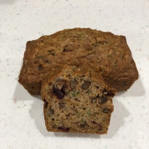 Here is a mini loaf & a slice. sweet potato Zucchini Mini Loaf with one slice